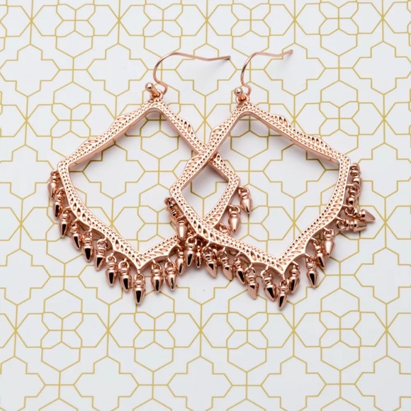 KENDRA SCOTT Lacy Dangle Earrings in Rose Gold - Picture 8 of 8